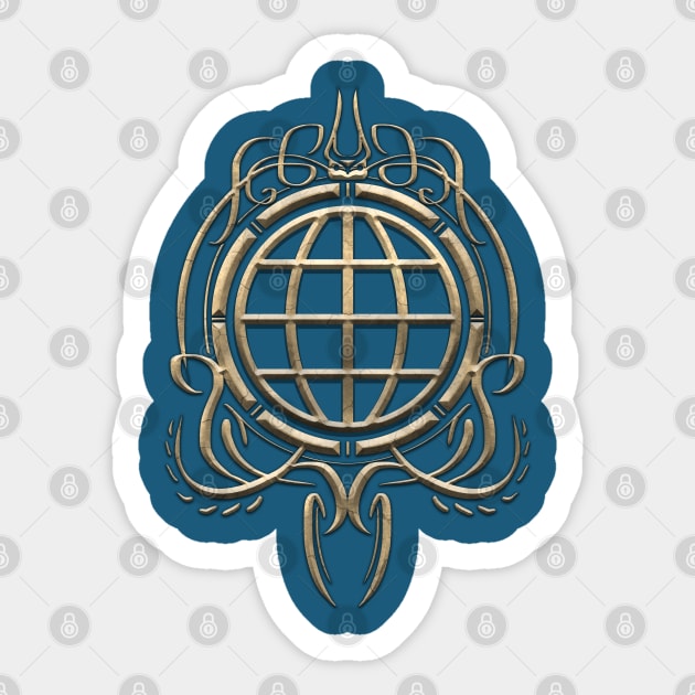 Stylised armillary sphere Sticker by Carlos M.R. Alves